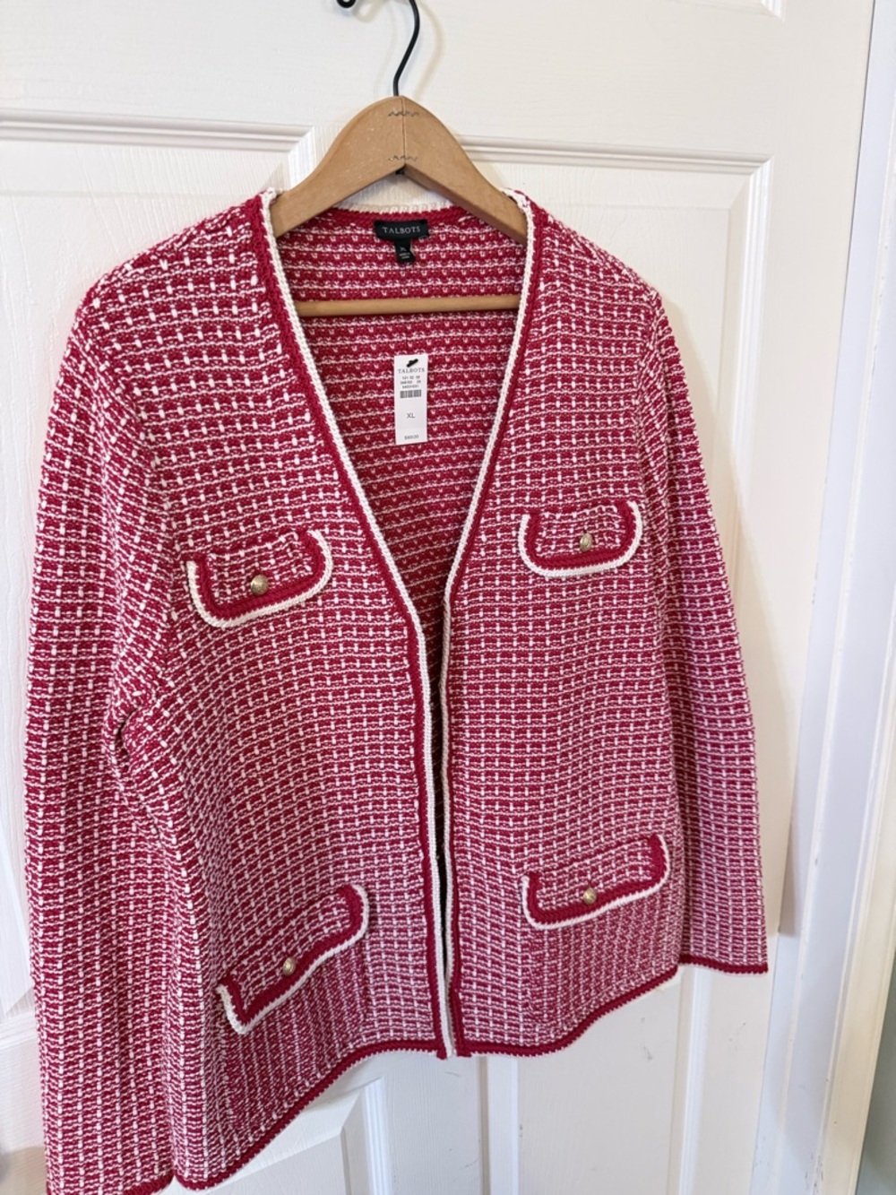 NWT Talbots Red & White Jacket XL - Picture 3 of 9